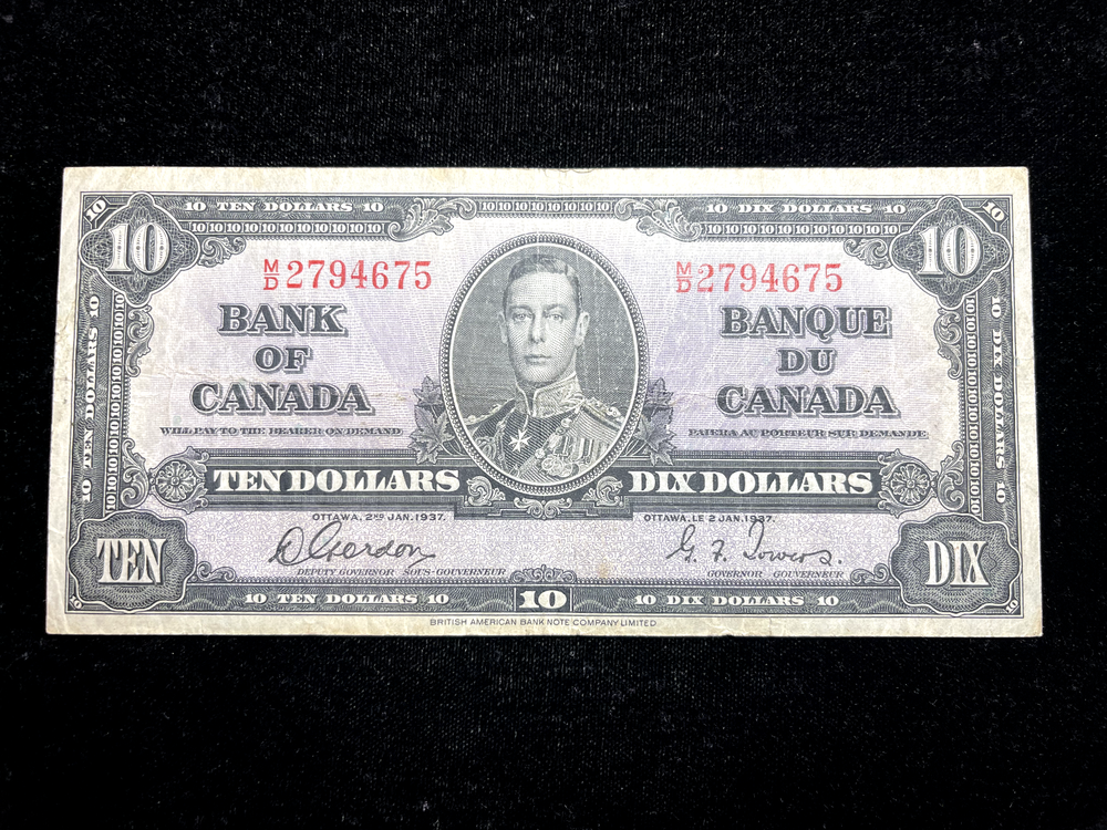 Canada 1937 * 10 Dollars* (VF) Banknote