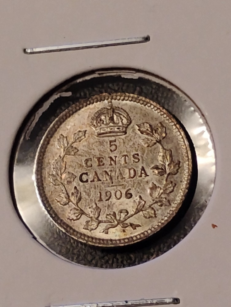 Original Mint Luster 1906 Canada 5¢ Five Cent Silver Looks Mint State BU