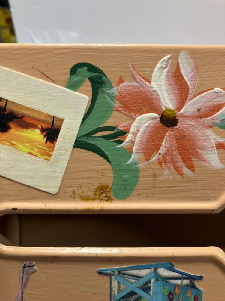 Vintage Metal Florida Adorned Tissue Box