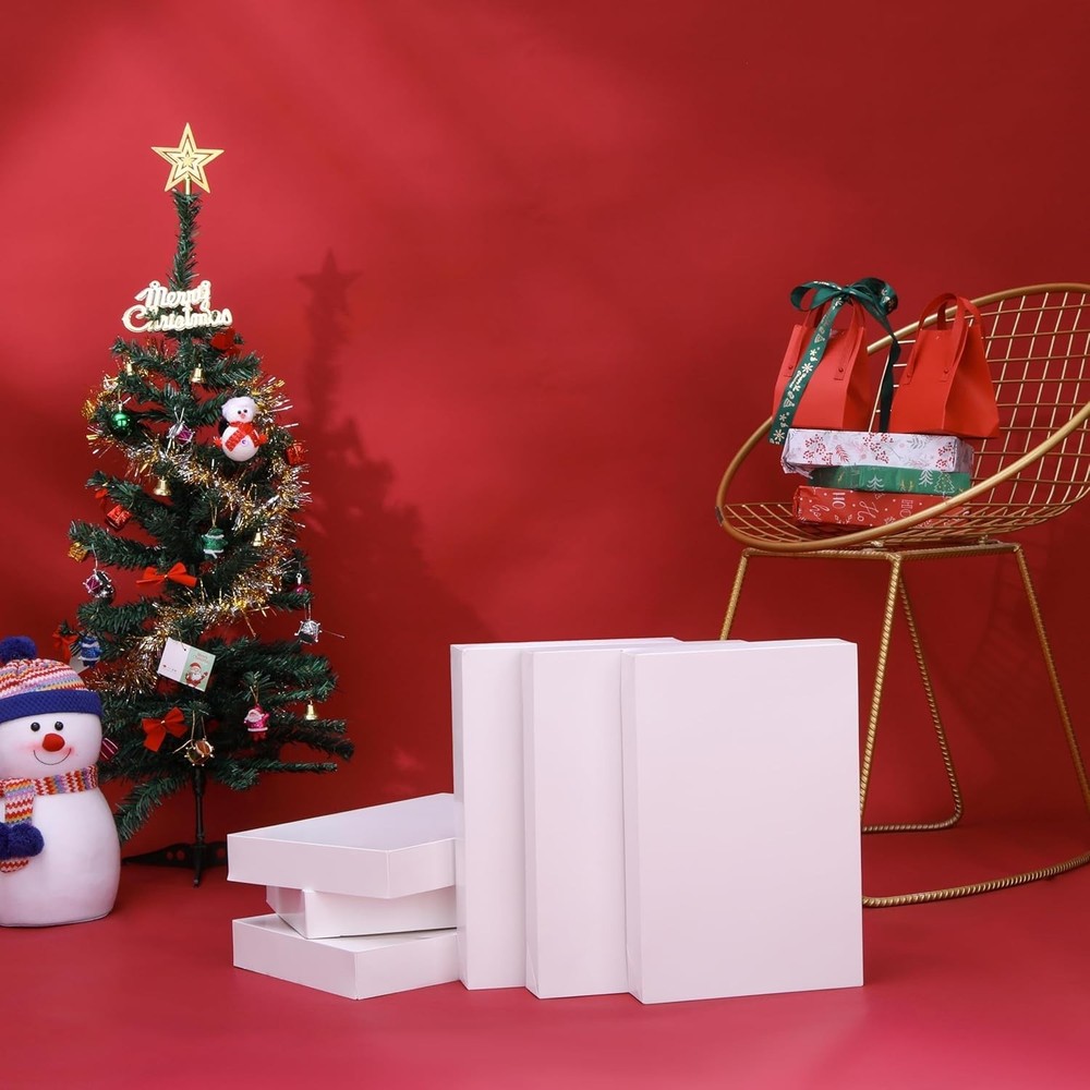 Sturdy 14" White Gift Boxes with Convenient Lids - Perfect for DIY Projects