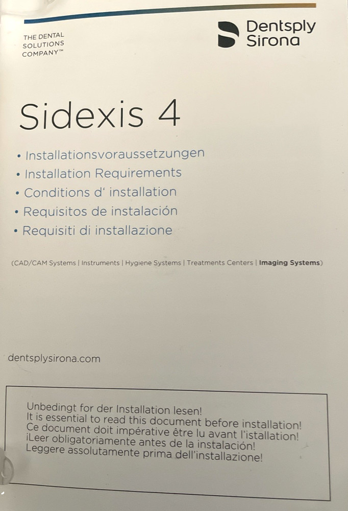 Sidexis 4 Dentsply Sirona Software Disc