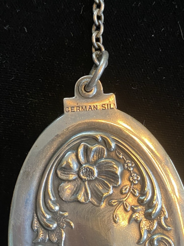 Antique German Silver Mirror/Pendant