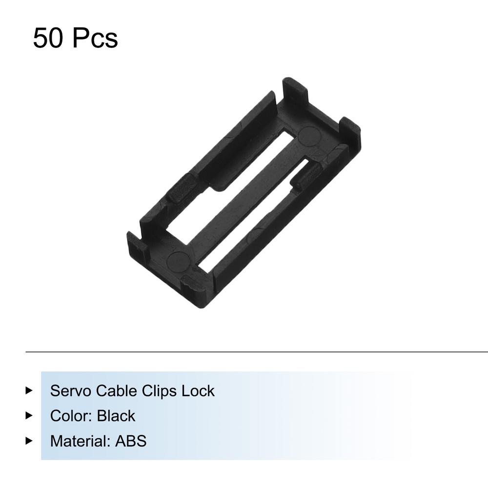 50 Pcs Servo Cable Clips Lock for RC Plane Boat Model Black