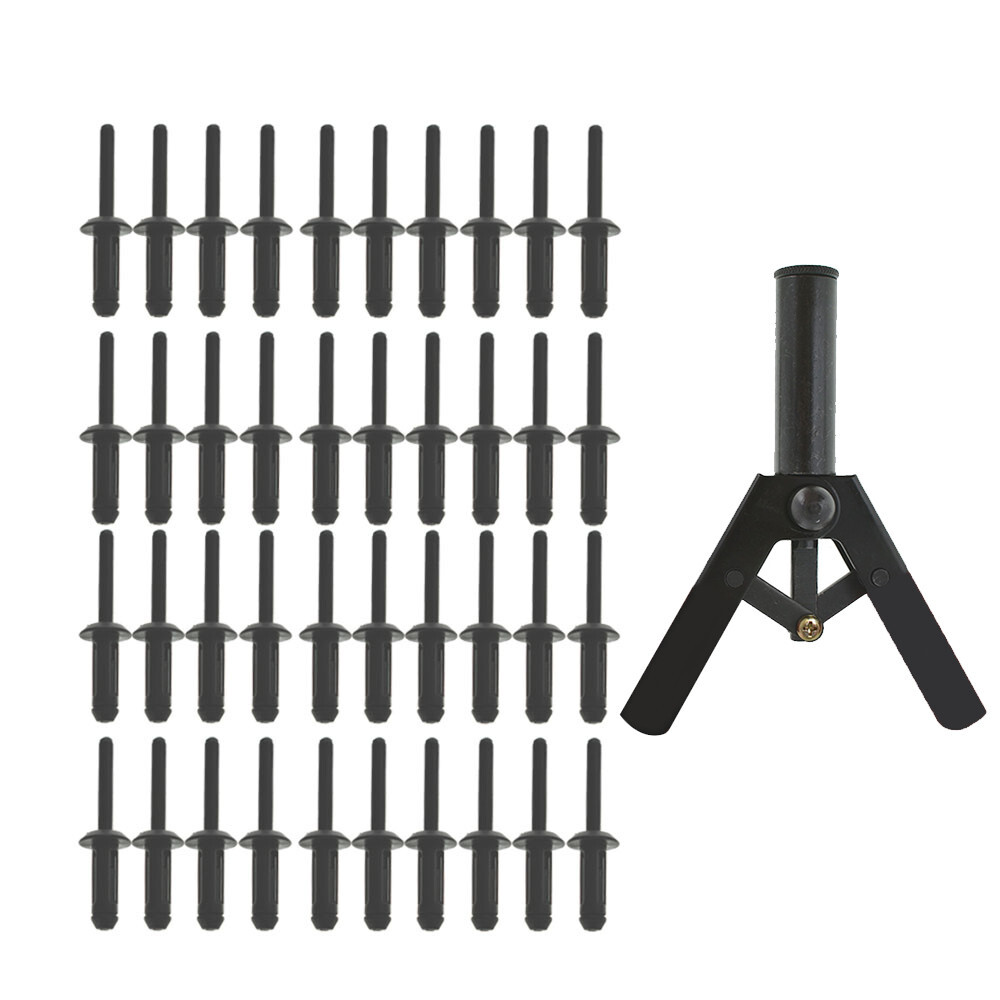 41 PCS  PLASTIC POLY RIVET GUN QUICK SET RIVETING HAND TOOL Asorted Kit