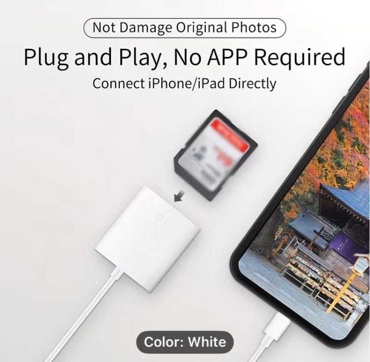 Lightning to SD Card Camera Reader Adapter for iPhone and iPad