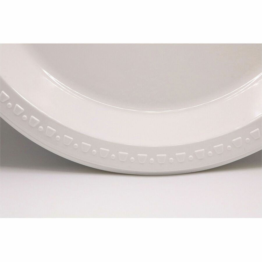Tablemate Dinnerware Plate - Plastic - 10.25" - Sage, White (TM10644WH)