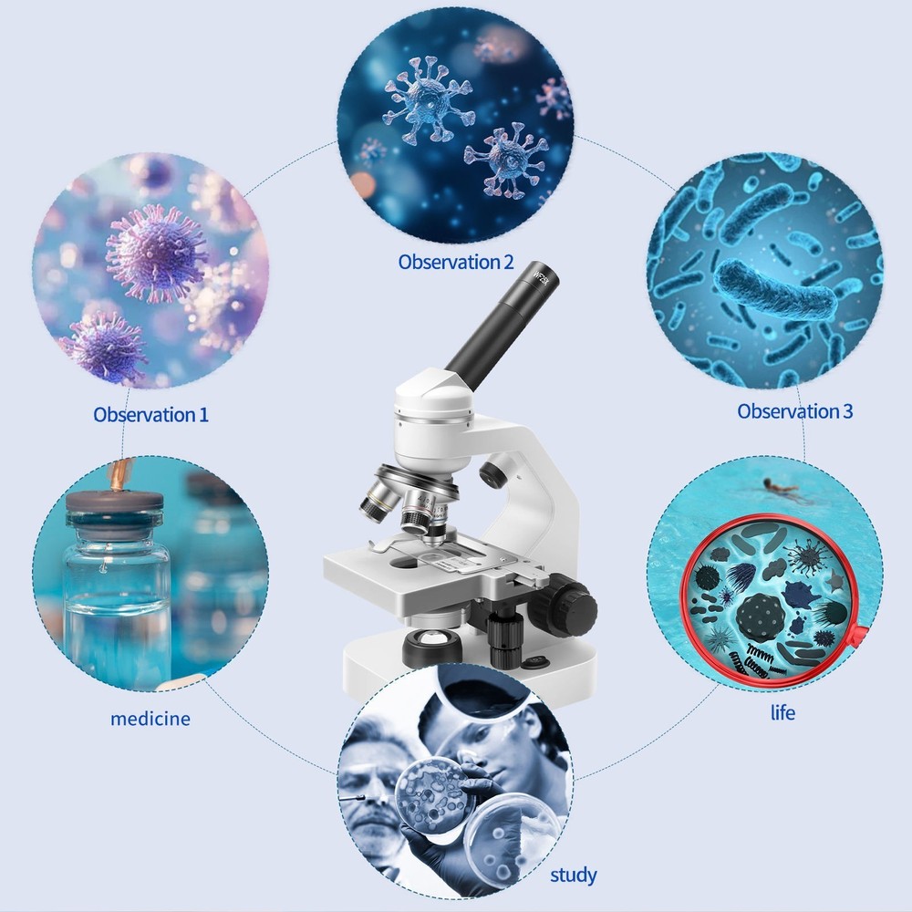 40X-2000X zoom binocular optical microscope, laboratory binocular biological mic