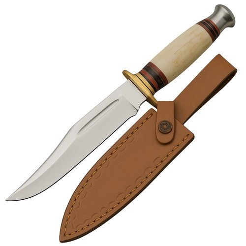 Rite Edge Silver Stream Fixed Blade Knife with Sheath