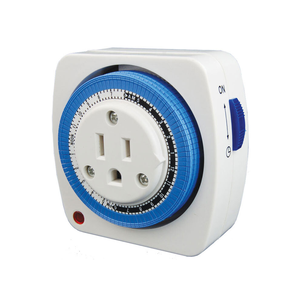 120v Single Outlet Mech Timer for Grow Lights & Hydropoinics