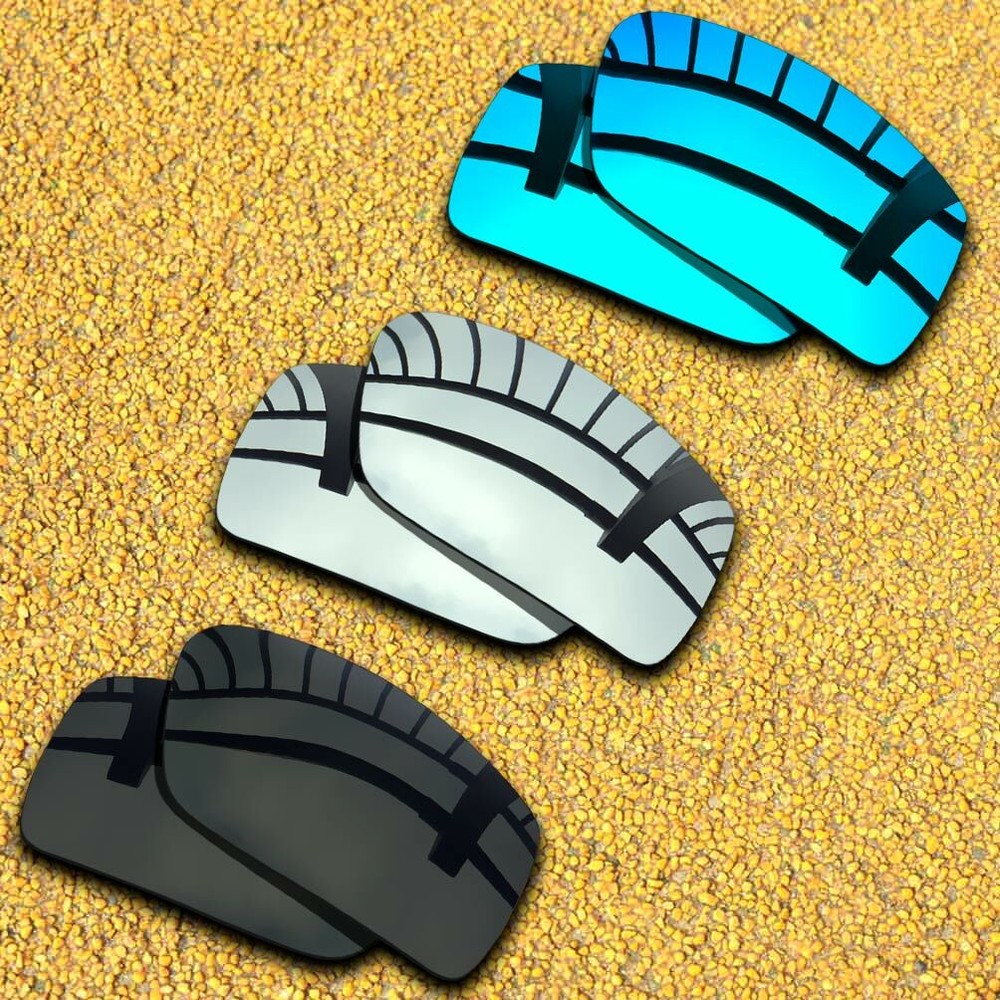 3 Sets Lenses Replacement for-Oakley Gascan Polarized-Black&Silver&Ice Blue