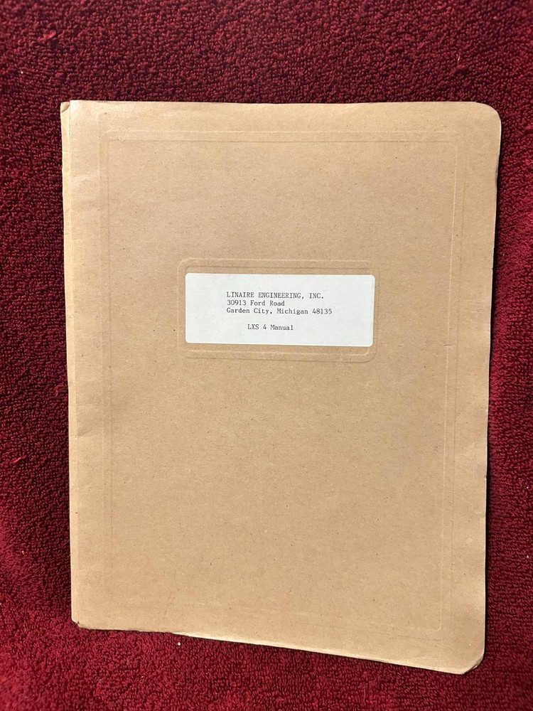 LINAIRE ENGINEERING LSX 4 TEST PANEL MANUAL