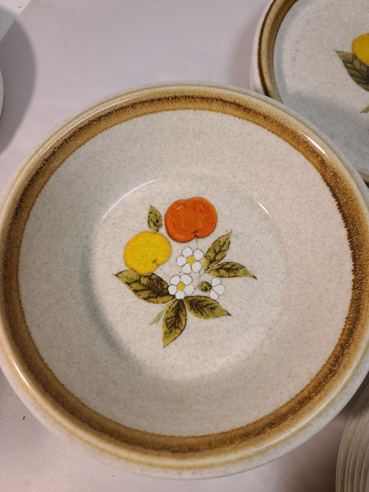 Mikasa Stoneware Fruit Pattern Dinnerware Set Plates Bowls Saucers Vintage Japan