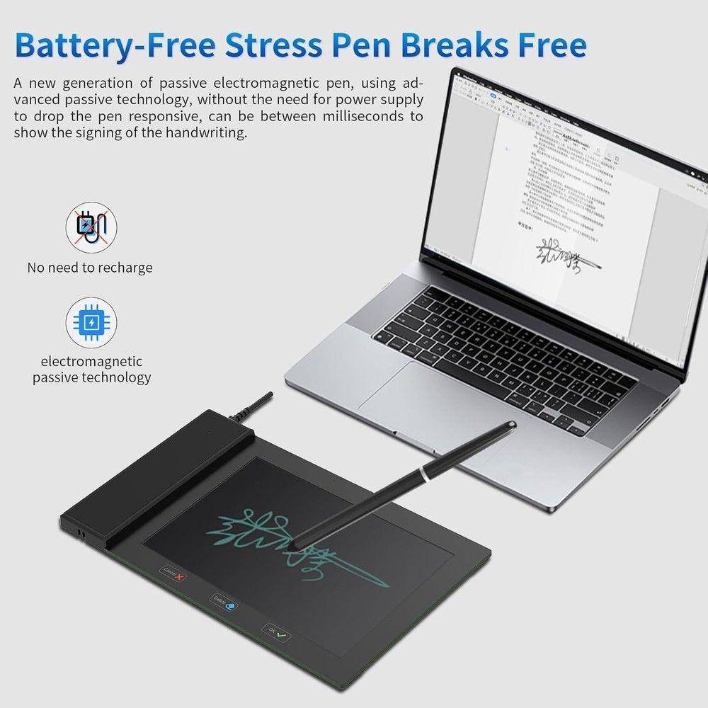 6x4 Digital Signature Pad with Advanced E-signature Features, Lightweight