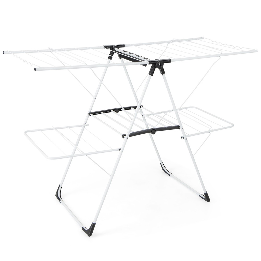 Folding Clothes Drying Rack 2-Tier Metal Laundry Drying Rack Laundry Drying Rack