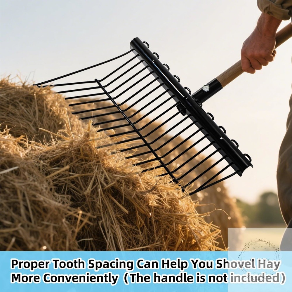 Pitch Manure Fork Head, Metal Pitch Fork for Garden, Durable Digging Fork Rake