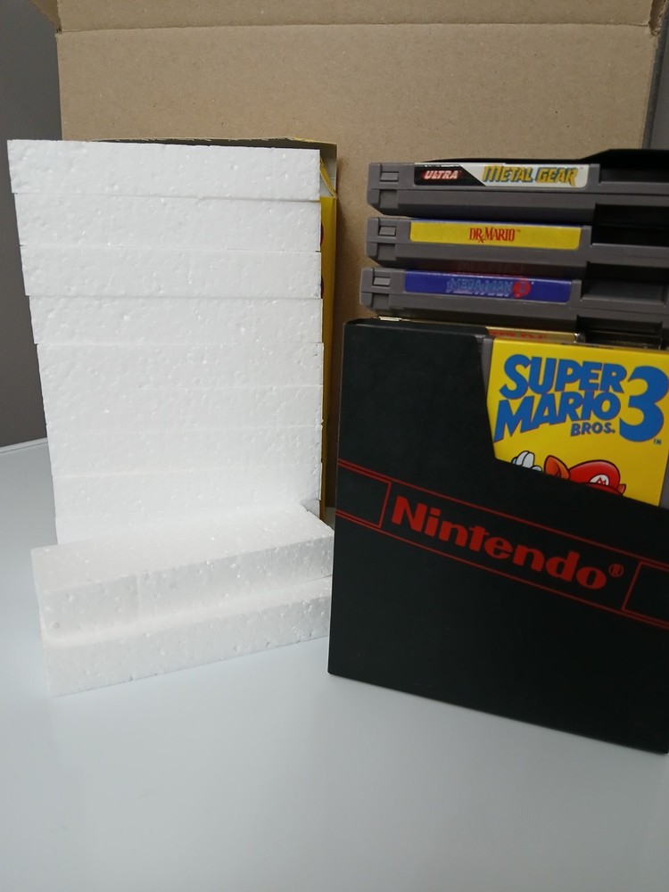 NES Styrofoam Insert Nintendo Game Box Replacement Foam Block- 100 Pieces