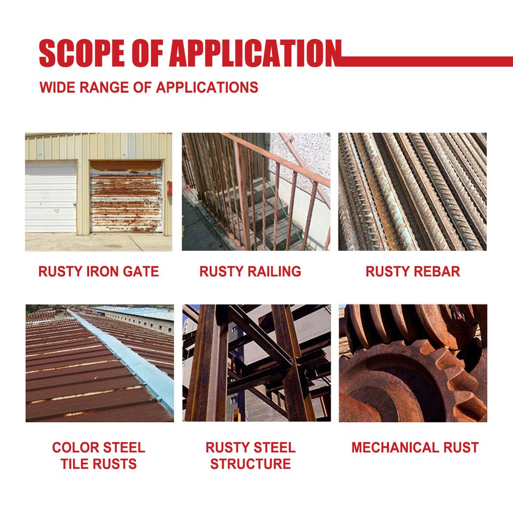 2 PACK Metal Rust Remover Water-based Metallic Paint Rust Conversion Agent