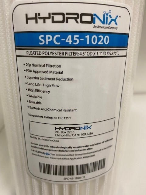 Hydronix SPC-45-1020 Pleated Water Filter