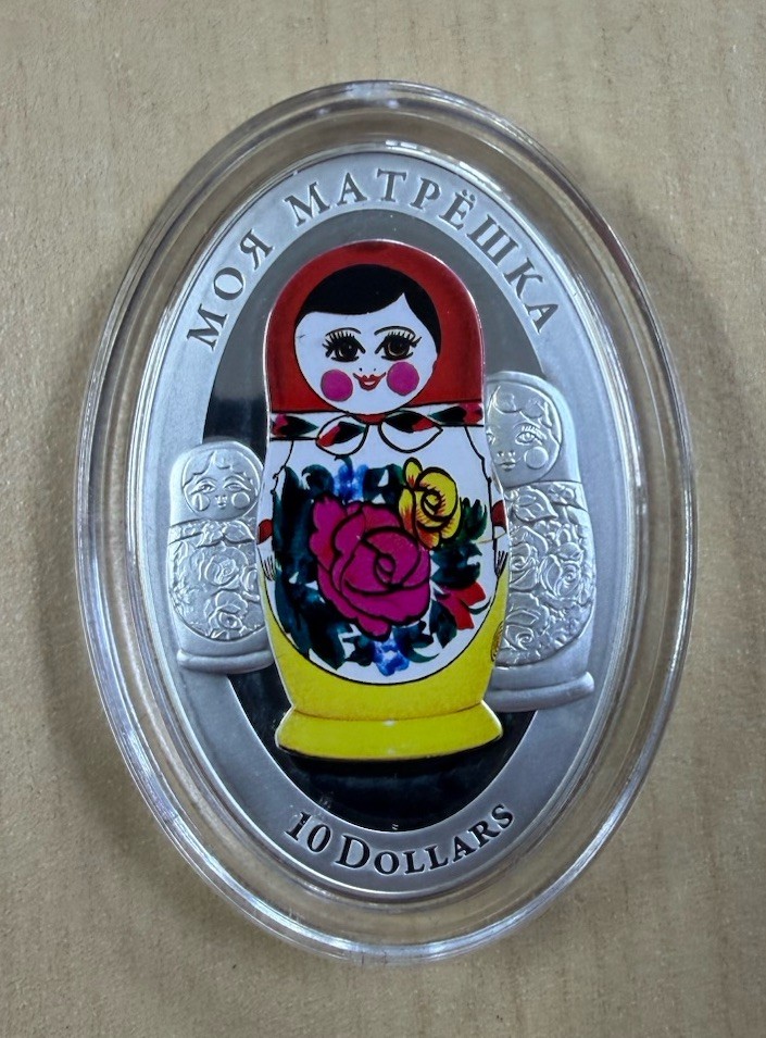 2014 Solomon Islands $10 Nesting Doll Silver Coin