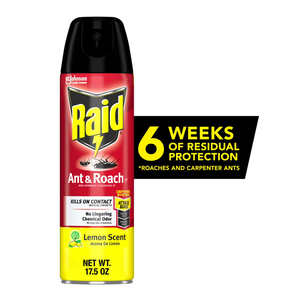 Raid Ant & Roach Killer Spray For Listed Bugs, Keeps Killing for Weeks