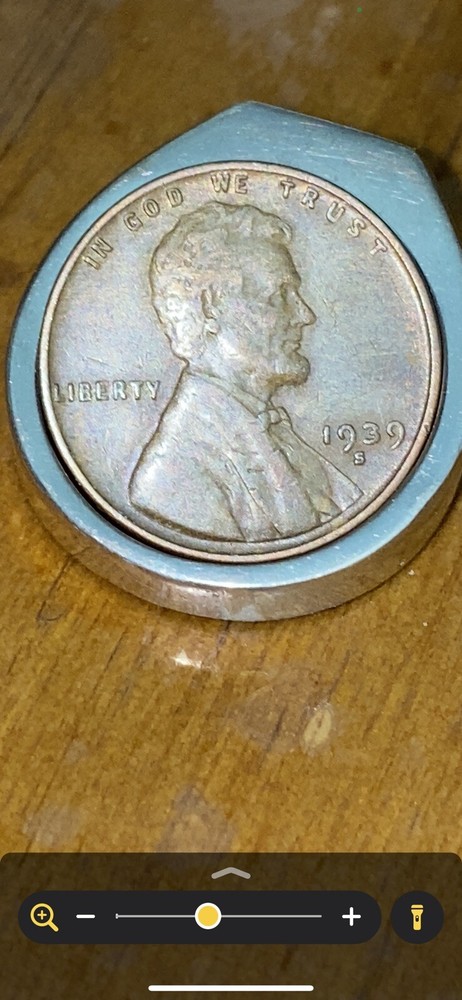 1939 S Wheat penny “L” Error, Rim Error