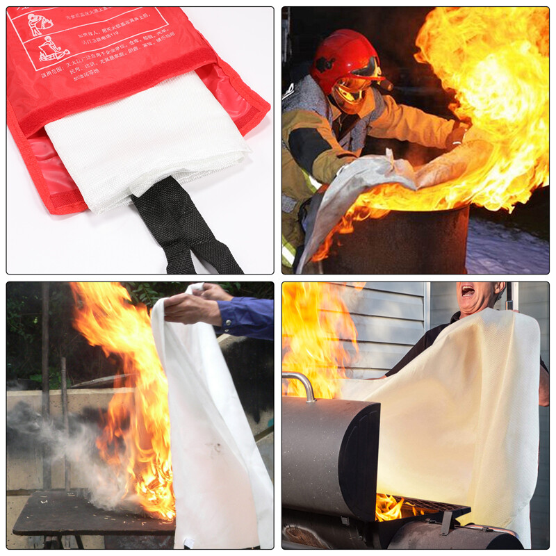 Prepared Large Emergency Fire Blanket Fire Suppression Blanket 1m² Safty Cover