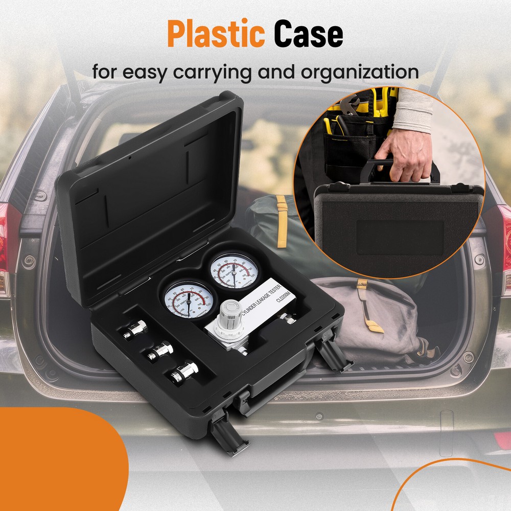 Cylinder Leak Down Tester Engine Compression Diagnostics Test Tool Kit Gauges