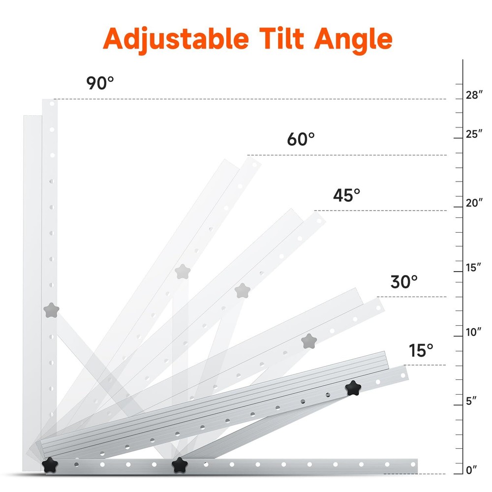 Renogy Solar Panel RV Tilt Mount Brackets Rooftop Flat Surface Adjustable Frame