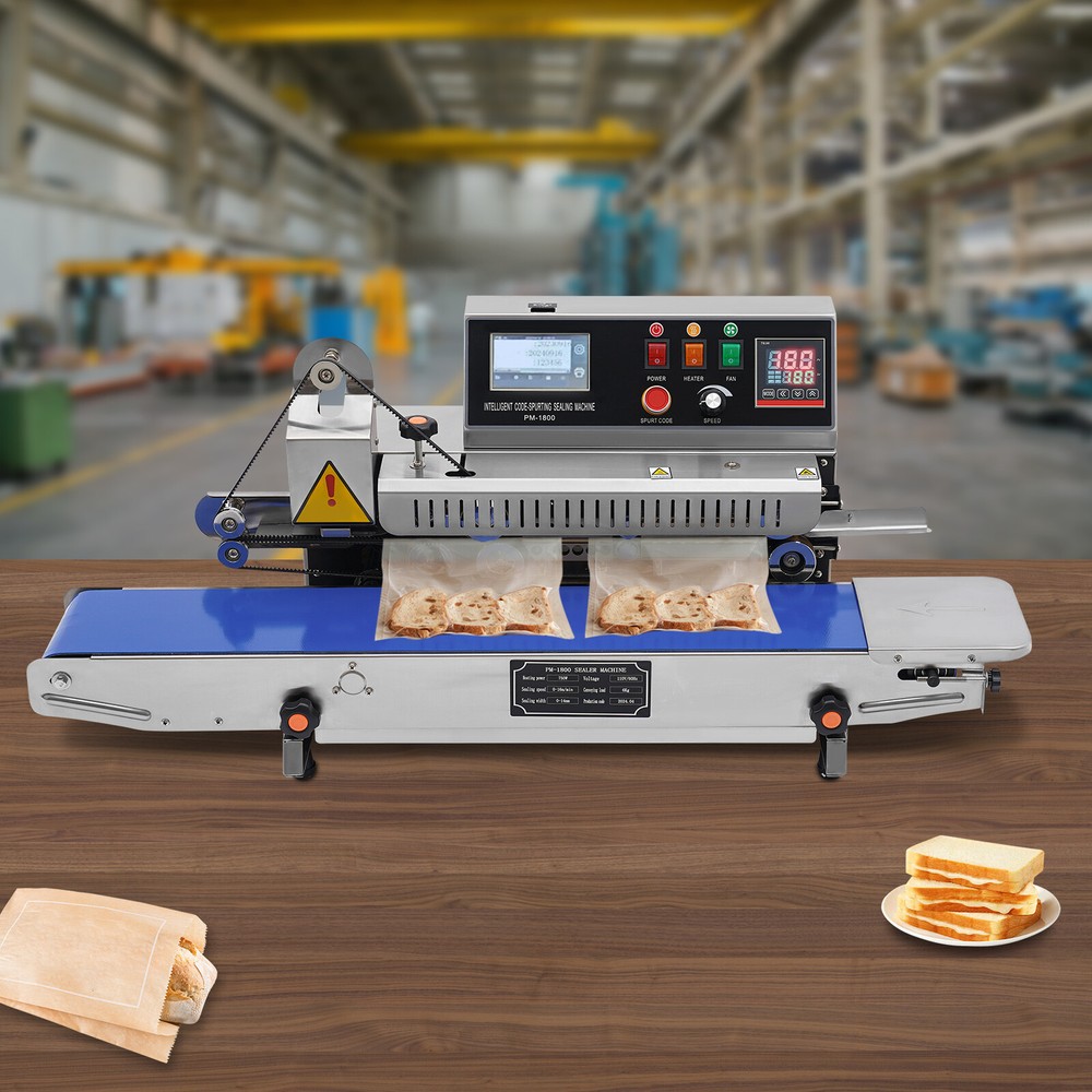 Automatic Packaging Inkjet Printing Sealing Machine Continuous Band Sealer 750W