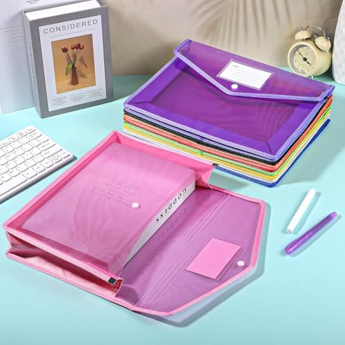 Molain 10 Pack Plastic Expanding File Folders, A4 Size Waterproof Documents