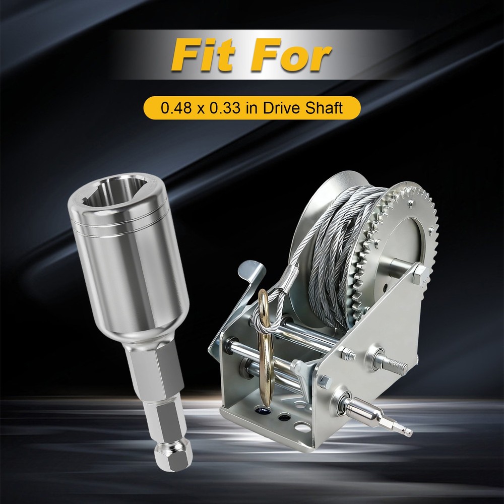 1pc Electric-Powered Drill Interface Converter for Hand Crank Winch