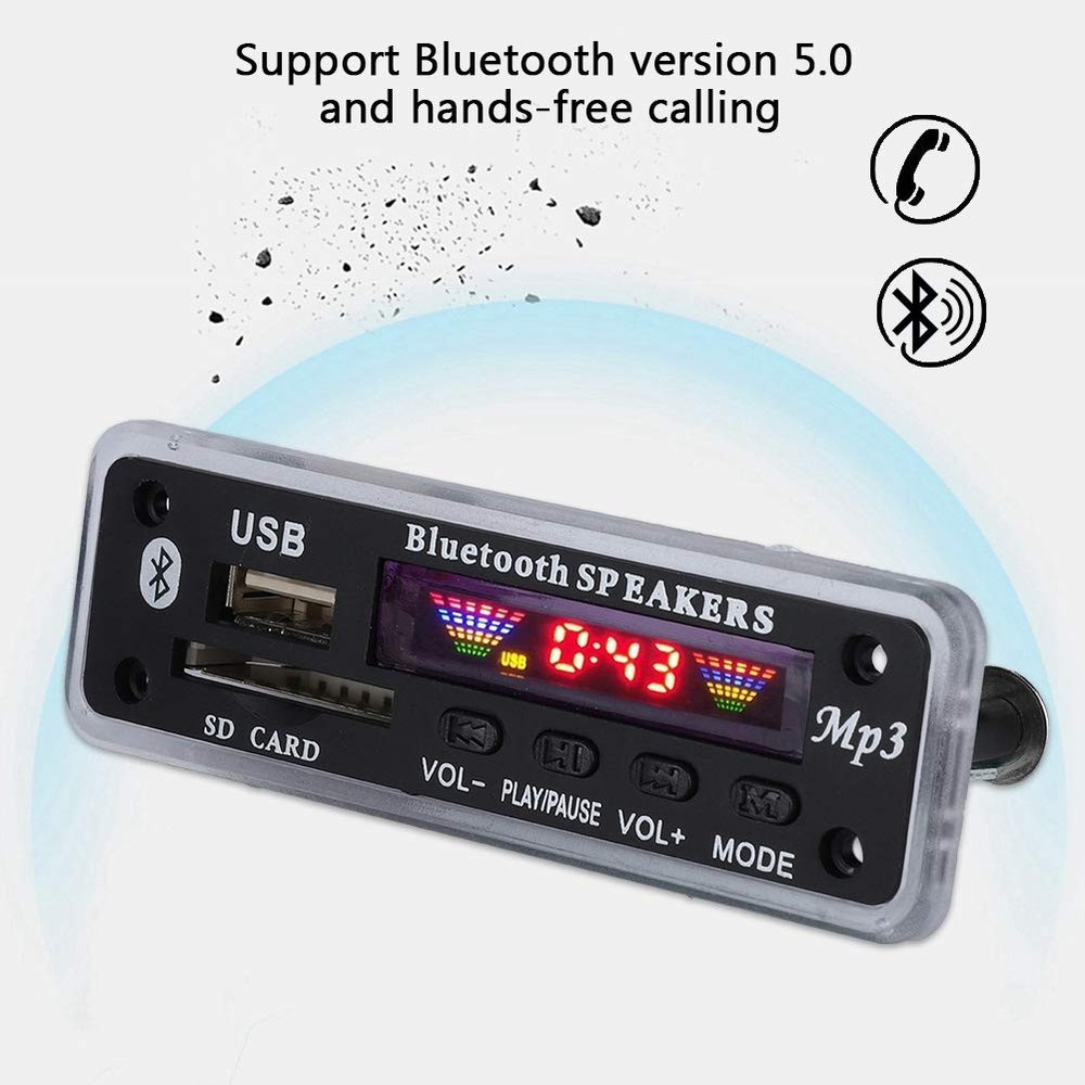 DC 5V/12V Bluetooth 5.0 Audio Decoder Board Audio Module USB AUX SD FM Radio ...