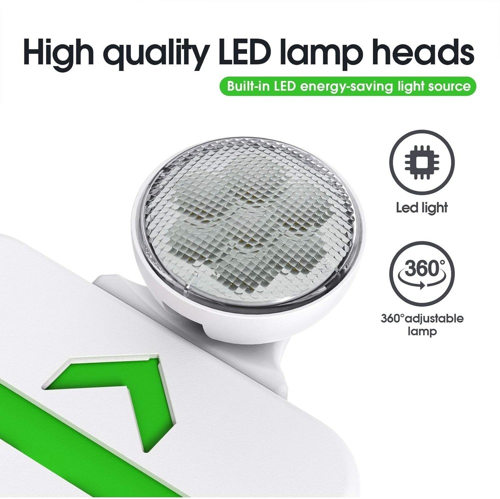 3 Pack GREEN LED Emergency Exit Light Sign Battery Backup UL924 Fire