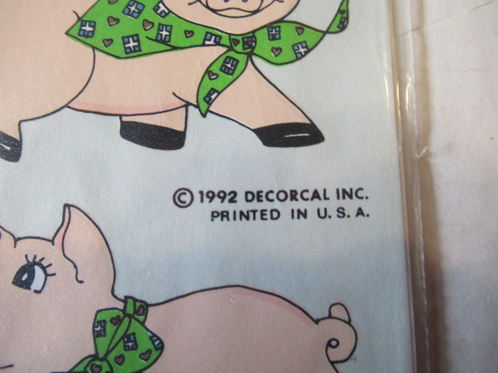 Vintage Handpainted Decals by Decorcal A-108 Pigs