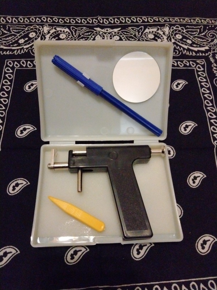 Professional Ear Piercing Kit Includes Marking Pen, Gun, Mirror & Case (64)