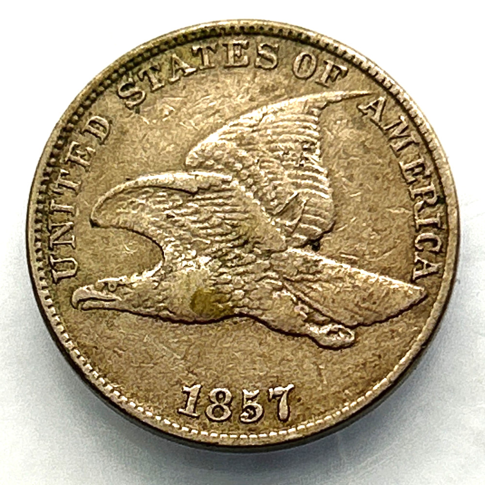 1857 1C Flying Eagle Cent XF+
