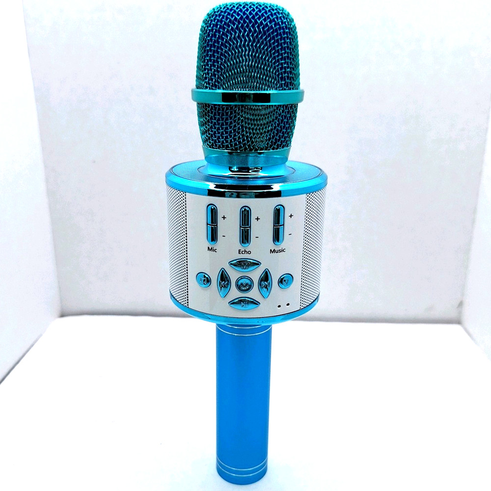 Bluetooth Wireless Karaoke Microphone & Speaker All-in-One Handheld Mic Blue