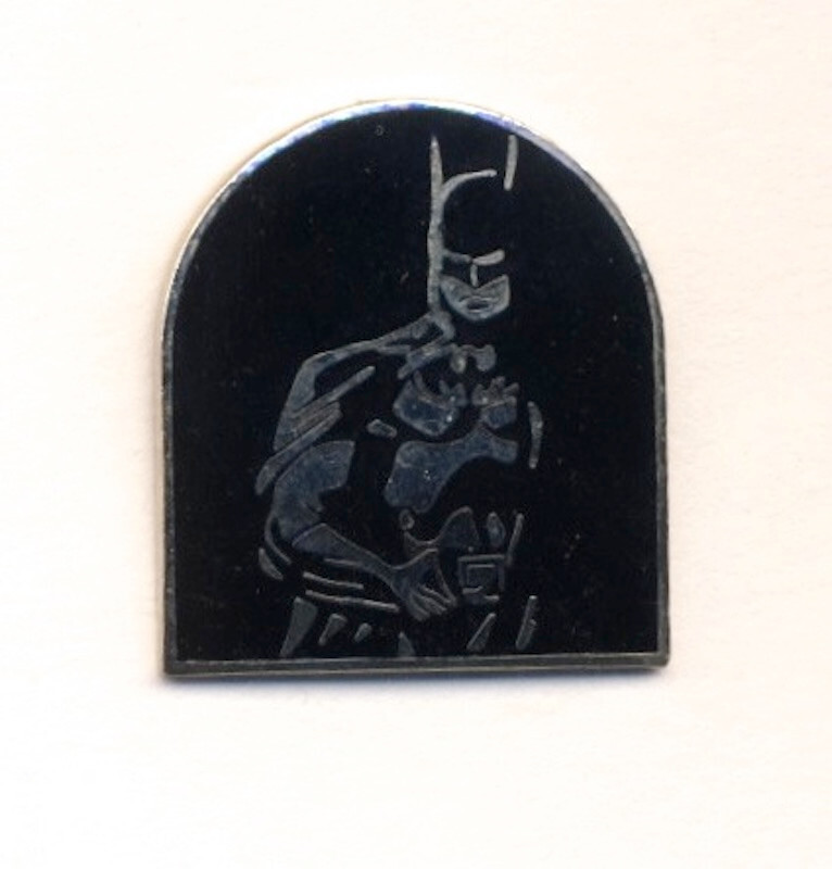 1988 BATMAN Black & Silver Enamel LAPEL PIN Gift Creations DC COMICS
