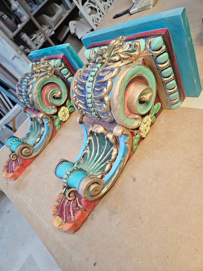 HAND PAINTED corbels