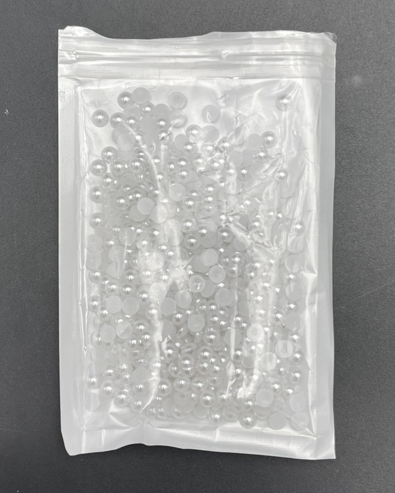 Approx 300 pcs Mixed Size DIY Half Pearl Bead Flat Back Plastic Craft Plastic