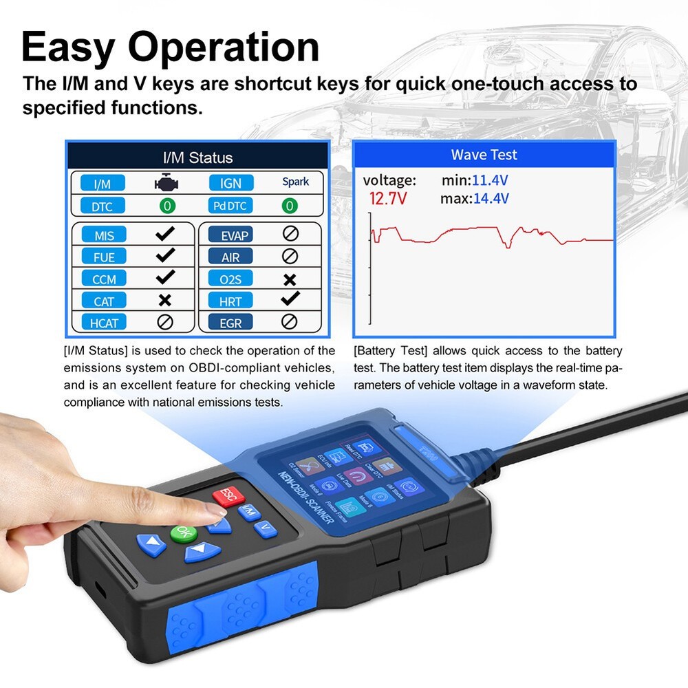 Code Reader Car Diagnostic Scan Tool Check Engine Fault T200 Car OBD2 Scanner US