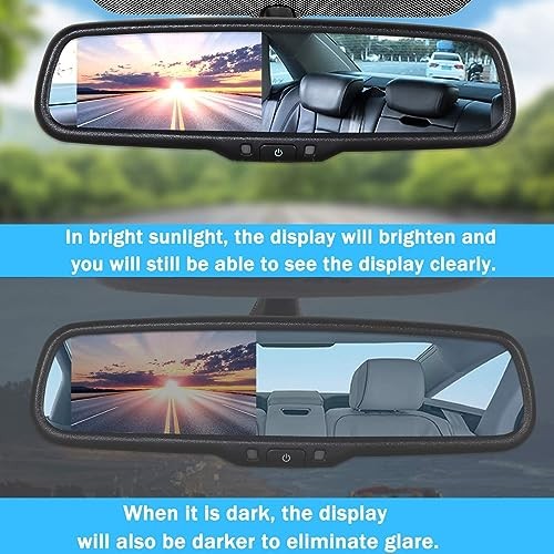 Car Auto Dimming Interior Rear View Mirror and 4.3" LCD Screen Auto Adjusting