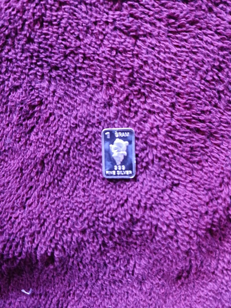 Silver Bar 1 Gram Bear (Dancing) Design