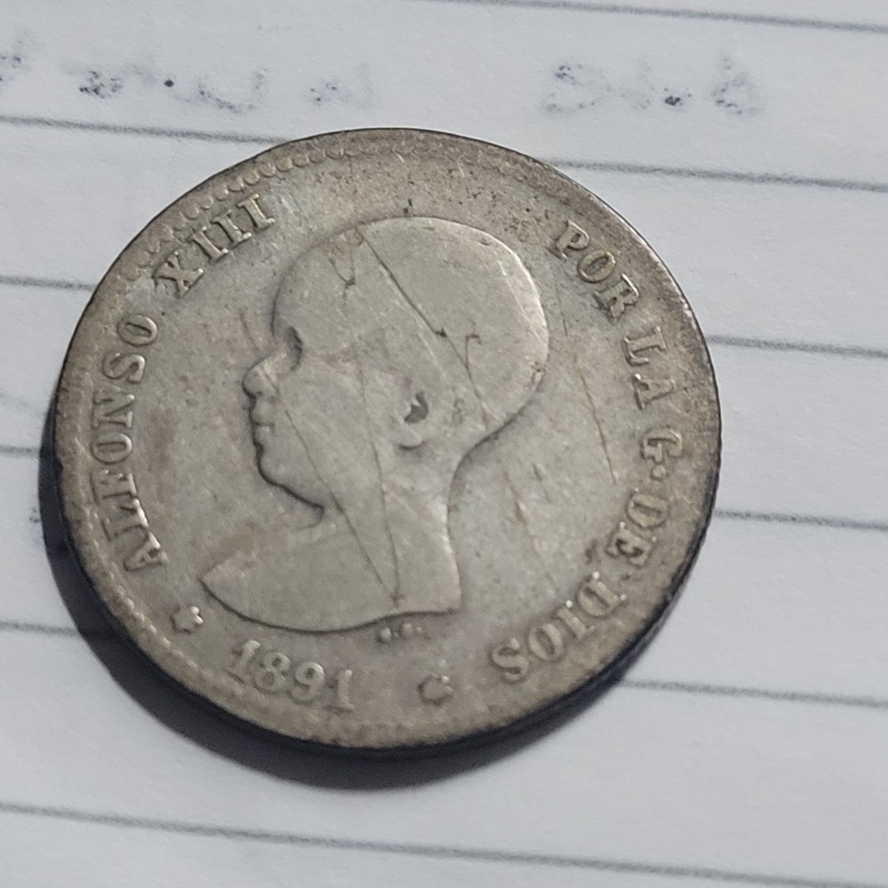 1891-PG_M SPAIN 1 PESATA COIN