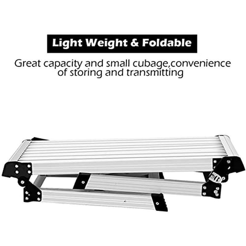 Foldable Aluminum Work Platform Non-Slip Multi-Use Step Ladder Garage Sturdy New