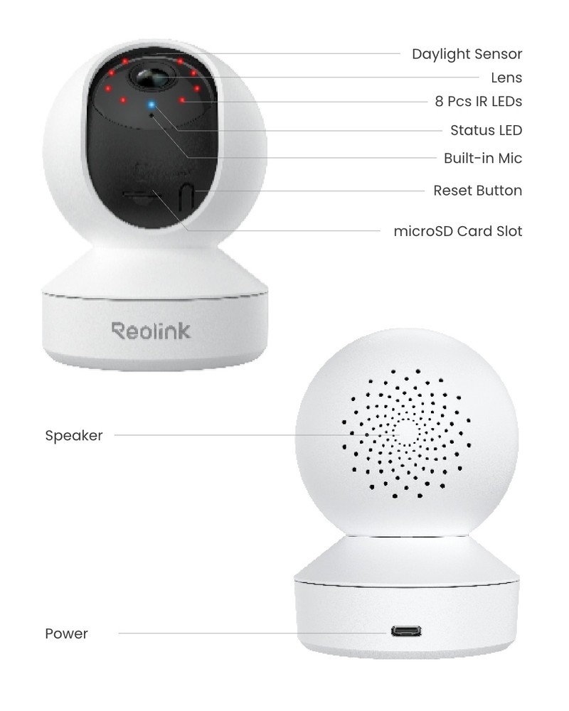 Reolink E1 4MP 360° PT WiFi Security Camera Indoor Crying Detection AutoTracking