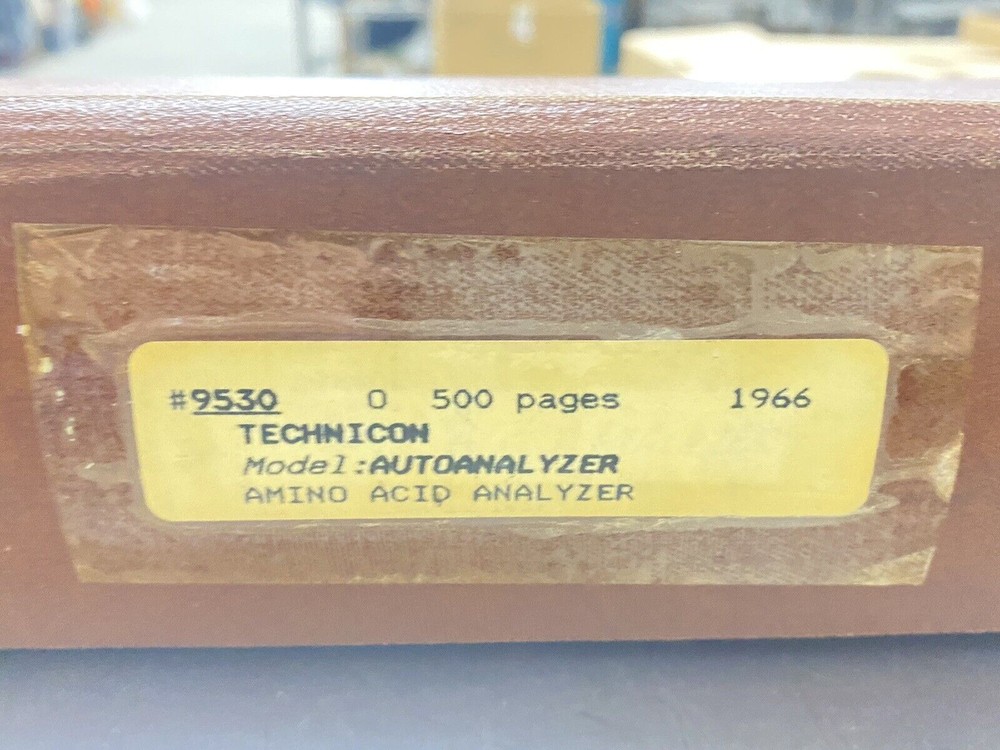 Technicon Basic Auto Analyzer Amino Acid - User Guide / Manual /Instruction Book