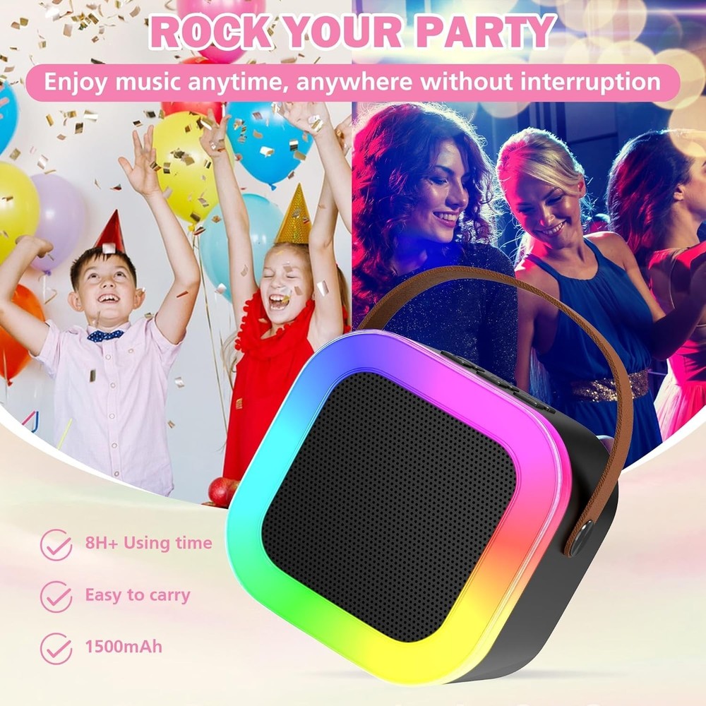 Kids & Adults Karaoke Machine - Versatile Bluetooth Speaker with Wireless Mics