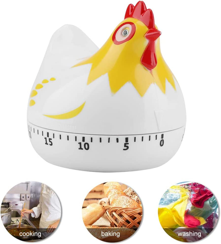 Cute Chicken-Shaped Kitchen Timer – 60-Minute Mechanical Countdown Timer for Coo