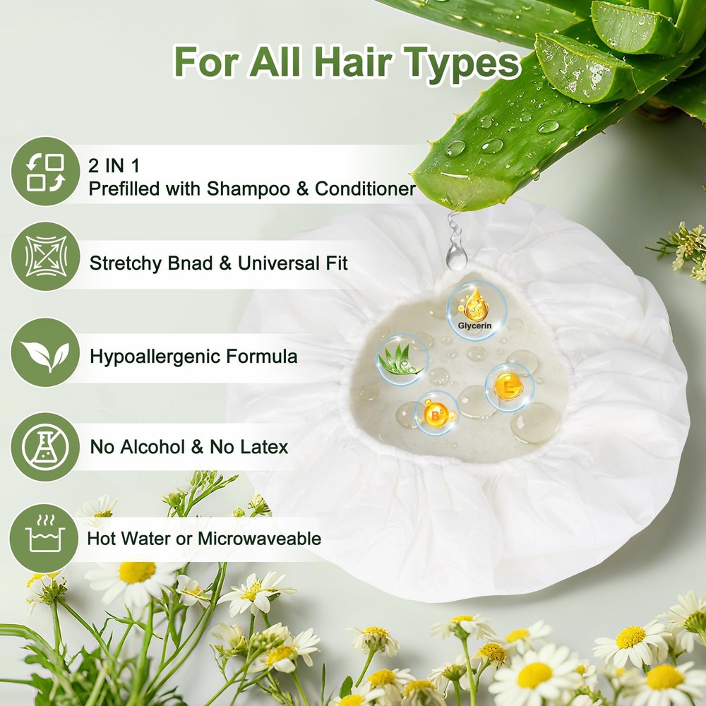 10 pack Shampoo Caps No Need Rinse